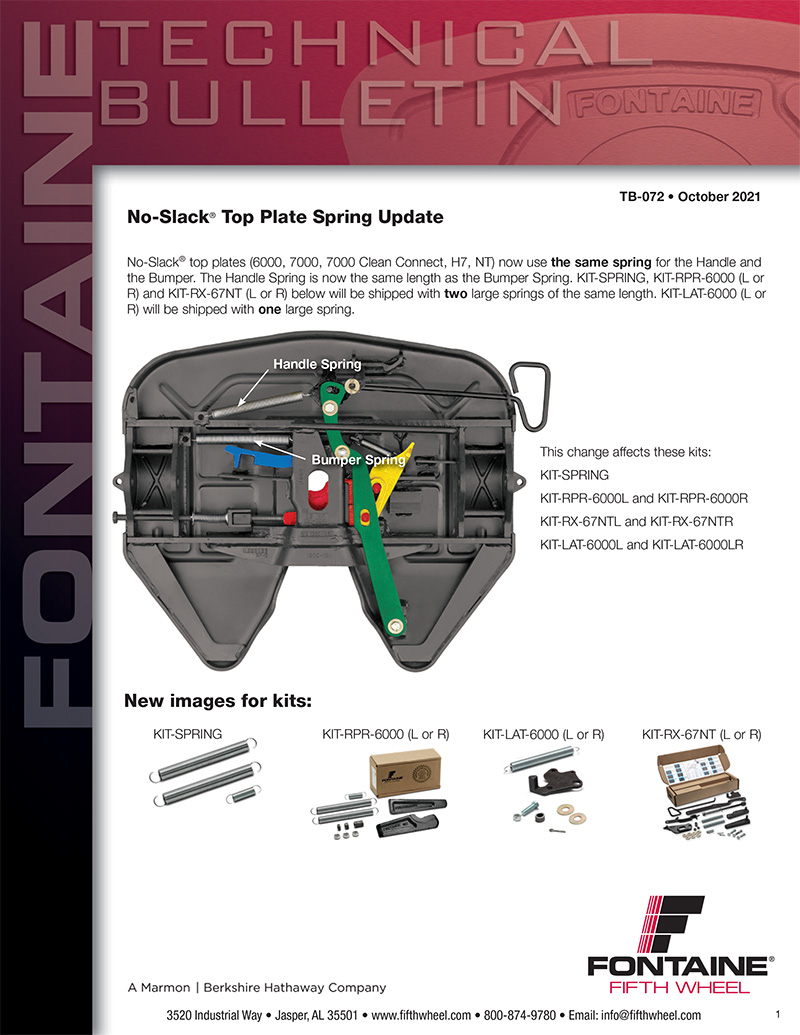 Fontaine Fifth Wheel -- Heavy Duty and Weight Savings No-Slack Fifth Wheels